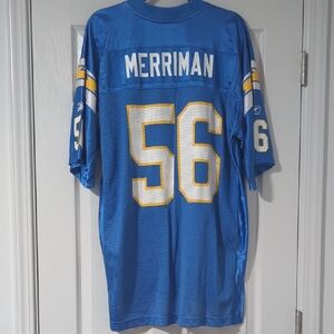 Reebok Blue Merriman #56 Football Jersey with White & Gold Accents